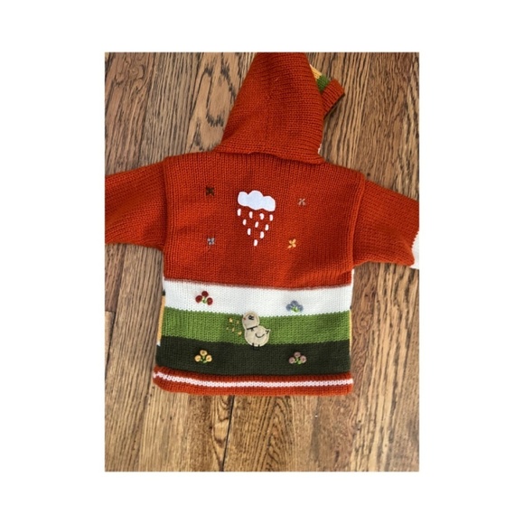 JB Crafts Whimsical animals zip hoodie Cardigan Alpaca Size 0 - Picture 3 of 3